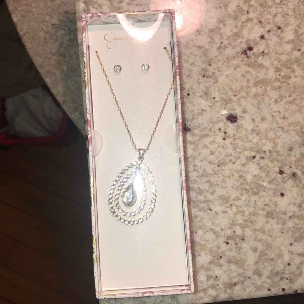 Matching necklace and earrings set
